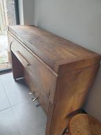 Notenhouten Piano met metalen kader, Muziek en Instrumenten, Piano's, Ophalen, Gebruikt, Bruin, Piano