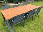 LIFE alvaro tuinset met 6 stoelen - teak, Ophalen, Tuinset