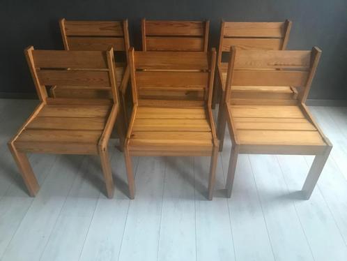 6 grenen eetkamerstoelen, Zweden jaren 70, Huis en Inrichting, Stoelen, Zo goed als nieuw, Vijf, Zes of meer stoelen, Hout, Bruin