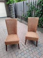 4 Rieten keukenstoelen, Huis en Inrichting, Stoelen, Ophalen, Overige kleuren, Riet of Rotan, Zo goed als nieuw
