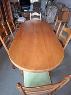 tafel met stoelen, Ophalen, Gebruikt, Eikenhout, 200 cm of meer