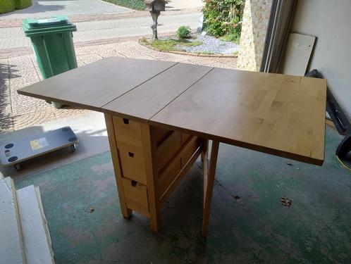ikea klaptafel berken, perfecte staat, Huis en Inrichting, Tafels | Kaptafels, Zo goed als nieuw, Minder dan 100 cm, 100 tot 150 cm
