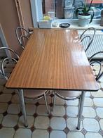 Retro tafel met 4 stoelen, Huis en Inrichting, Ophalen of Verzenden, Gebruikt, Vierkant, Retro