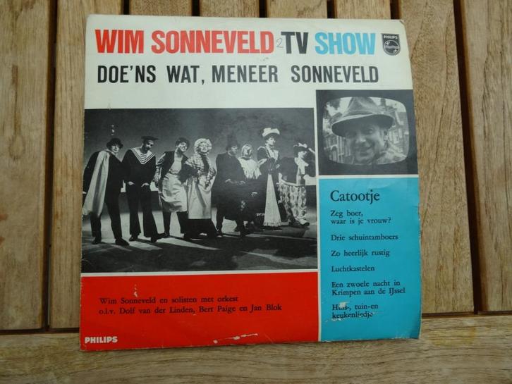 lp wim sonneveld tv show doe'ns wat,meneer sonneveld, Cd's en Dvd's, Vinyl | Nederlandstalig, Zo goed als nieuw, Levenslied of Smartlap