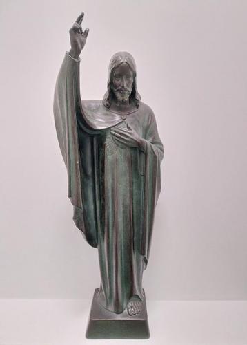 Statue ancienne de Jésus Christ signée G. Carli