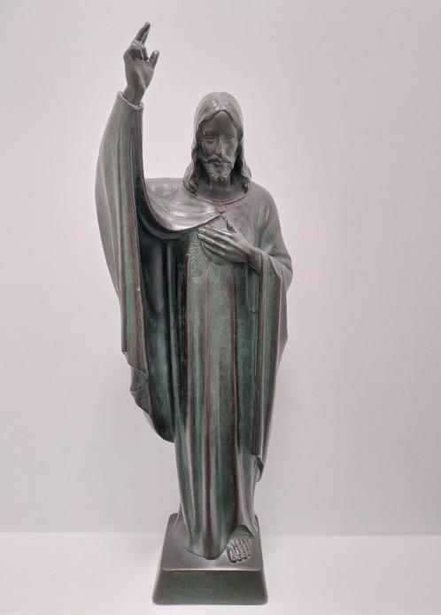 Antiek beeld van Jezus Christus gesigneerd G. Carli, Antiek en Kunst, Antiek | Religieuze voorwerpen, Ophalen of Verzenden
