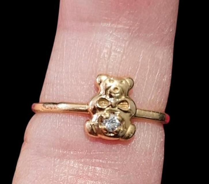 18K GOUD + SCHITTERENDE RING, Handtassen en Accessoires, Ringen, Nieuw, Goud, Goud, Met edelsteen, Ophalen of Verzenden
