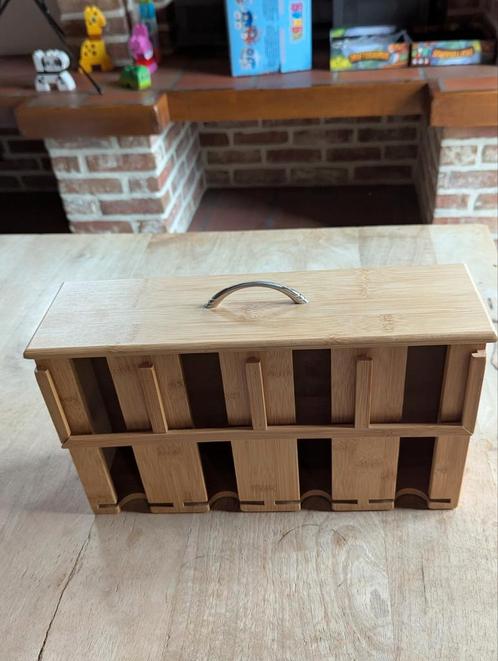 Houten bewaardoos voor theezakjes, Hobby en Vrije tijd, Theezakjes, Theezakje(s), Ophalen of Verzenden