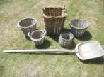 Rotan - rieten - 5 korven + 1 graanschep voor bakkers, Ophalen of Verzenden, Rechthoekig, Riet, Mand