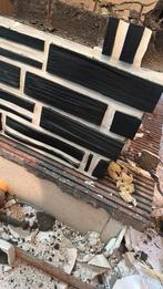 Zwarte steen 1m2, Doe-het-zelf en Bouw, Metselstenen, Ophalen, Zo goed als nieuw