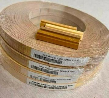 4 rollen houtafwerking 22mm x 50M dennen - witte eik - berk beschikbaar voor biedingen