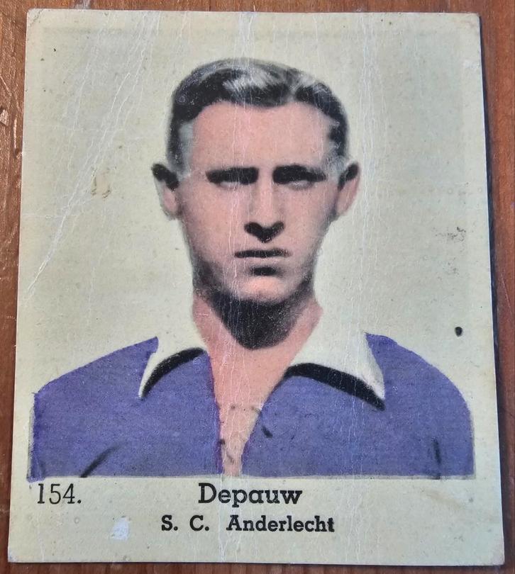 1935 Lecocq (pre panini) 154 Pierre Depauw Anderlecht!, Hobby en Vrije tijd, Stickers en Plaatjes, Zo goed als nieuw, Sticker