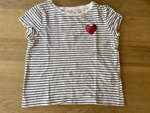 kiabi wit zwart gestreepte t-shirt maat 116 of 6 jaar - BD3, Kinderen en Baby's, Kinderkleding | Maat 116, Gebruikt, Meisje, Shirt of Longsleeve
