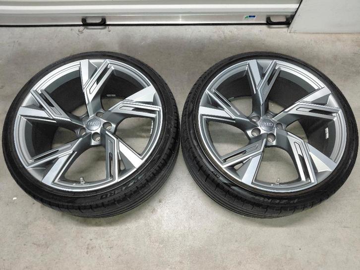 2x originele 22 inch velgen met zomerbanden Audi RS6, Auto-onderdelen, Banden en Velgen, Banden en Velgen, Zomerbanden, Overige maten