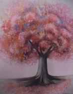 peinture à l'huile arbre abstrait automne (60x80), Enlèvement ou Envoi