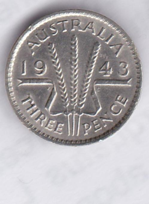 Australië 3 pence 1943 - Silver, Postzegels en Munten, Munten | Oceanië, Losse munt, Zilver, Ophalen of Verzenden