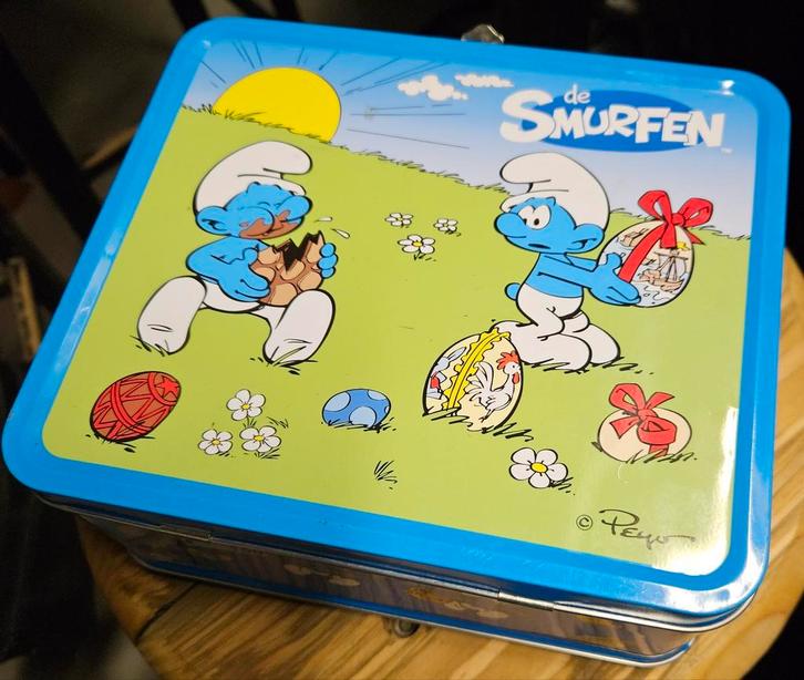 De Smurfen broodtrommel, Verzamelen, Blikken, Zo goed als nieuw, Ophalen of Verzenden