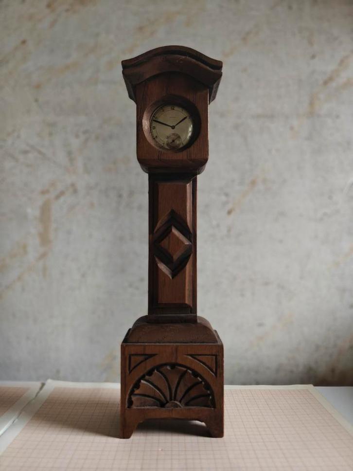 Vintage zakhorloge standaard met zakhorloge., Antiek en Kunst, Antiek | Klokken, Ophalen of Verzenden