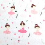 Promo! 6213)150x50cm coton ballerine et cygne blanc, 120 cm of meer, Wit, Nieuw, Ophalen of Verzenden