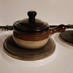 Bol à soupe en poterie avec couvercle, Comme neuf, Autres types, Autres matériaux, Plaque céramique