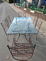 Belle table en fer forgé avec 6 chaises assorties EN PARFAIT, Comme neuf, Enlèvement ou Envoi