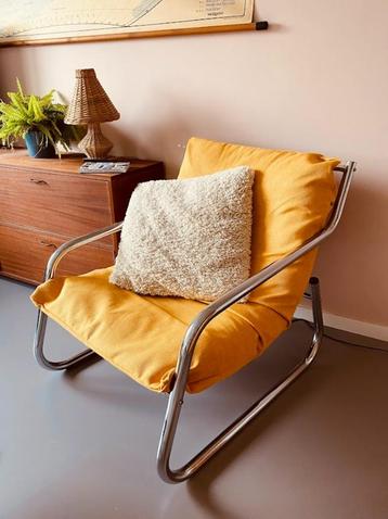 Vintage chroom buisstoel jaren ’70 chroom beschikbaar voor biedingen