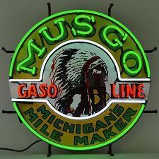 Musgo gasoline neon en veel andere USA garage showroom neons, Verzamelen, Merken en Reclamevoorwerpen, Nieuw, Lichtbak of (neon) lamp