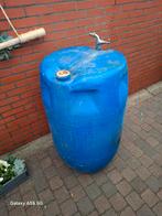 Blauwe ton 200 liter in goede staat met kraan, Tuin en Terras, Ophalen, Zo goed als nieuw