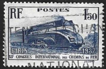 1 Postzegel Frankrijk 1937 Spoorwegcongres- Parijs beschikbaar voor biedingen