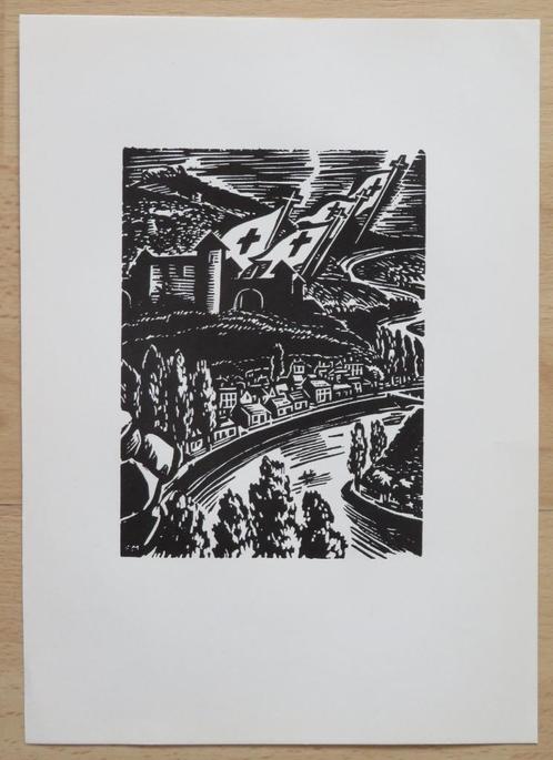 Houtsnede van Frans Masereel: BOUILLON, Antiek en Kunst, Kunst | Etsen en Gravures, Verzenden