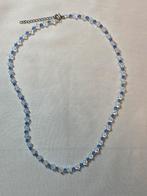 Nieuwe ketting met zilver verstelbaar slotje, Overige materialen, Verstelbaar, Blauw, Nieuw