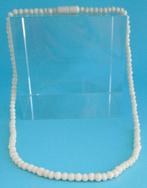KBI03: Wit bolletje- Bot 3mm.- 41cm., Handtassen en Accessoires, Kettingen, Verzenden, Nieuw, Wit, Overige materialen