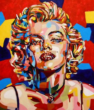 Grande peinture de portrait en mosaïque « Marilyn »