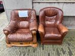 2 leren zetels gratis, Huis en Inrichting, Fauteuils, Ophalen, Gebruikt