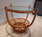 Italiaanse bamboe vintage salontafel gegeerd  diameter 66cm, Huis en Inrichting, Tafels | Bijzettafels, Gebruikt, Ophalen of Verzenden