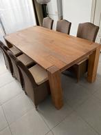 Houten tafel met 6 stoelen, Maison & Meubles, Salles à manger complètes, Enlèvement, Utilisé