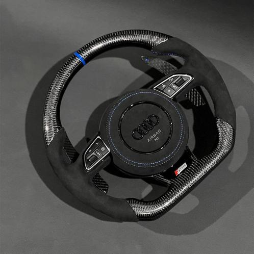 Audi stuur compleet leer alcantara blauw carbon S RS S line, Auto-onderdelen, Besturing, Audi, Nieuw, Ophalen of Verzenden