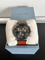 Horloge Skagen, Leer, Staal, Polshorloge, Zo goed als nieuw