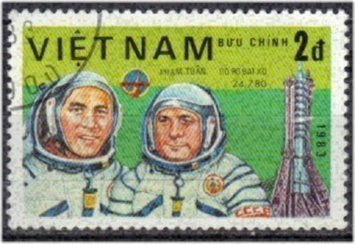 Vietnam 1983 - Yvert 416 - Dag van de ruimtevaart (ST), Timbres & Monnaies, Timbres | Asie, Affranchi, Envoi