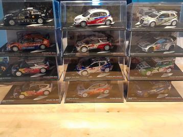 Set van 12 rallyauto's (kar/miniatuur)