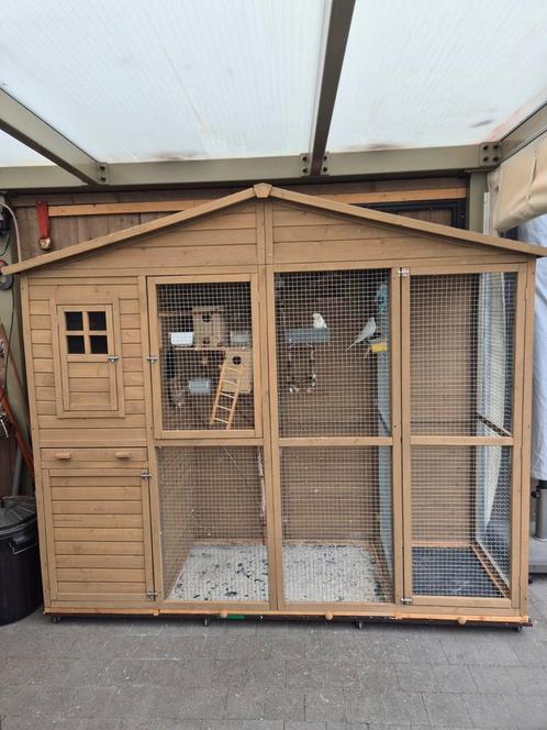 Grote volière   VERKOCHT !!, Dieren en Toebehoren, Vogels | Hokken en Kooien, Zo goed als nieuw, Volière, Ophalen