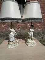 Antieke porselein lampen– koppel (Dresden/Capodimonte stijl), Ophalen of Verzenden, Zo goed als nieuw