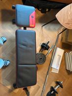 Verstelbare halterbank + gewichten, Sport en Fitness, Ophalen, Gebruikt