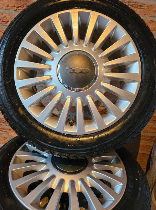 15 inch Fiat 500 Wintervelgenset 4x98 5-6mm profiel, Auto-onderdelen, Banden en Velgen, Banden en Velgen, Winterbanden, 15 inch
