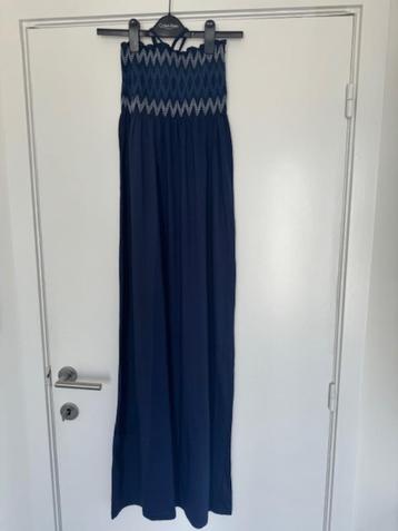 Mooi blauw lang kleed Sutherland maat L