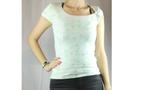 Wit tshirt met groene tekening van Pussy deluxe - Maat small, Verzenden, Wit