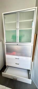 Bureaukast met lades , rolluikgedeelte en mat glazen deuren, Huis en Inrichting, Ophalen, 200 cm of meer, Met deur(en), Zo goed als nieuw