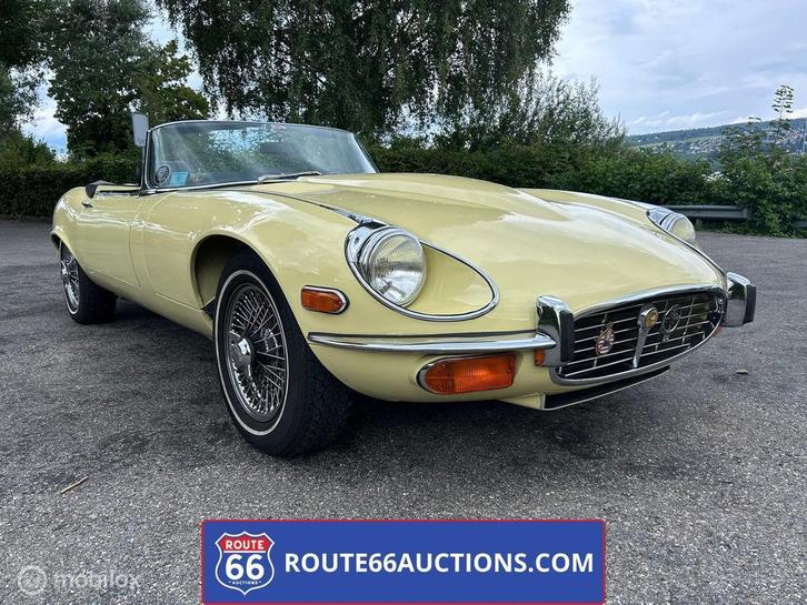 Jaguar E-Type Series 3 Cabriolet | 1973 | Route 66 Auctions, Auto's, Oldtimers, Bedrijf, Te koop, Jaguar, Benzine, Overige carrosserie