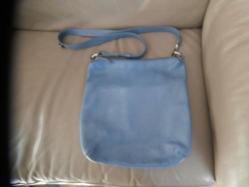 Mazarin blauwe leren tas, Handtassen en Accessoires, Tassen | Schoudertassen, Gebruikt, Blauw, Leer, Ophalen of Verzenden