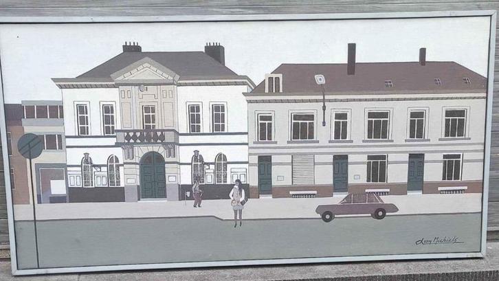 huile sur toile commune d auderghem signe leon michiels, Antiek en Kunst, Kunst | Schilderijen | Klassiek, Ophalen of Verzenden